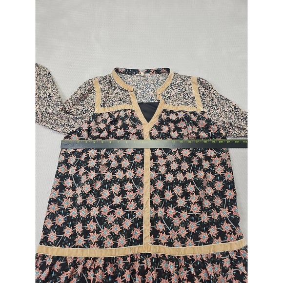 Entro Black and Pink Floral Midi Dress - Picture 4 of 7